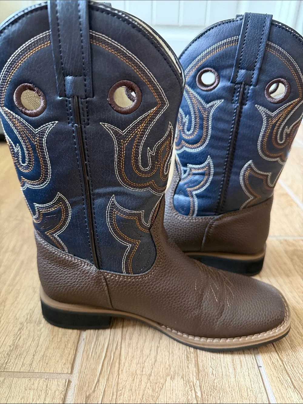 Magellan Outdoors Brown and Navy Kids Western Boots